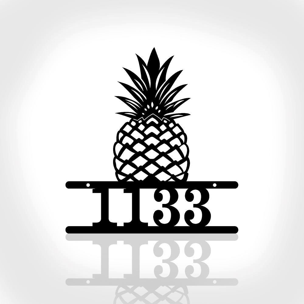 Metal Address Sign, Custom Metal Pineapple Address Sign Cut Metal Sign Metal Wall Art Metal House Sign