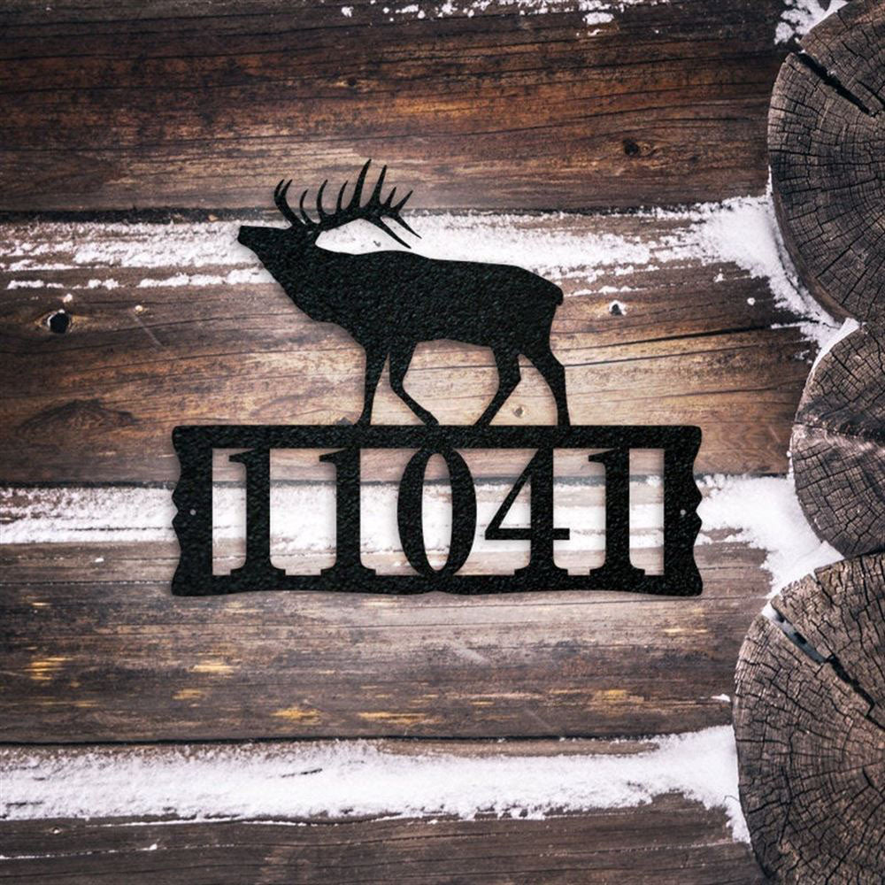 Metal Address Sign, Deer Address Sign Metal Deer Sign Deer Sign Custom Deer House Address Sign Wilderness House Sign Metal Address Sign Deer