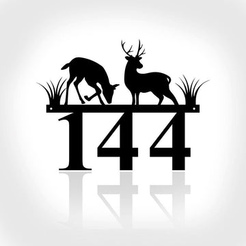 Metal Address Sign, Deer Address Sign Metal Deer Sign Deer Yard Sign Address Sign Deer House Number Plaque Yard Address Sign Antler Address