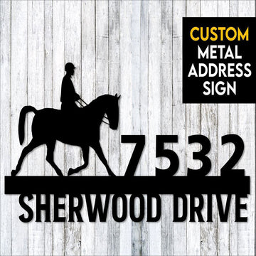 Metal Address Sign, Equestrian Horse Metal Address Sign, Custom Address Sign, Horse Lover Gift