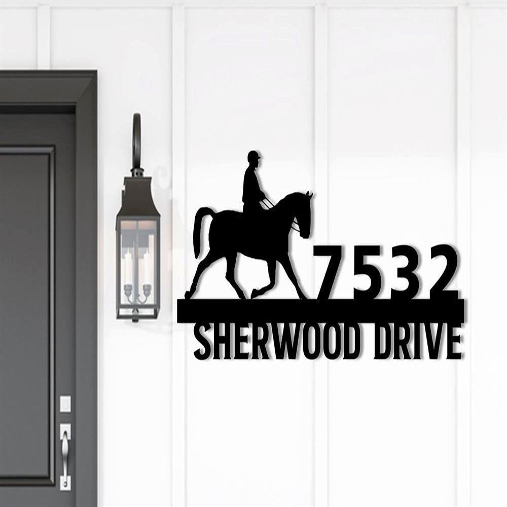 Metal Address Sign, Equestrian Horse Metal Address Sign, Custom Address Sign, Horse Lover Gift