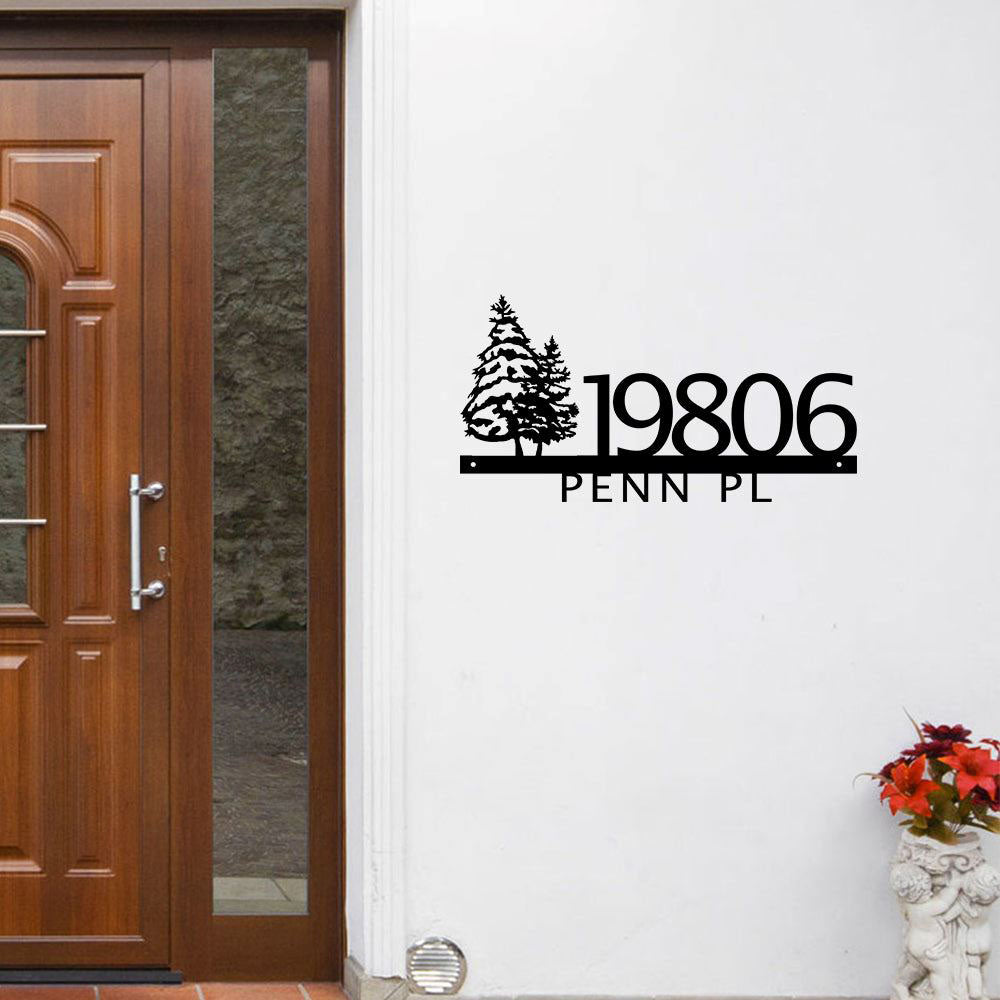 Metal Address Sign, House Numbers Sign With Vines Metal Address Plaque Outdoor Metal Wall Art Custom Sign Laser Cut Metal Digit Copper