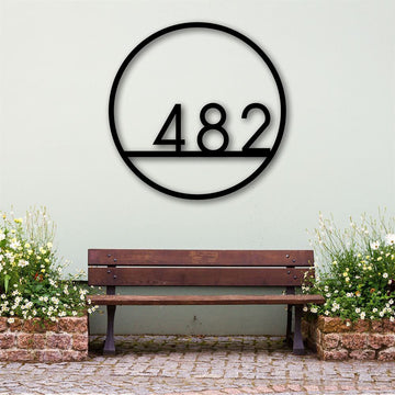 Metal Address Sign, Metal Address Plaque House Numbers Outdoor Address Sign With Fleur De Lis Metal Wall Art With Vines Matte Black Shown