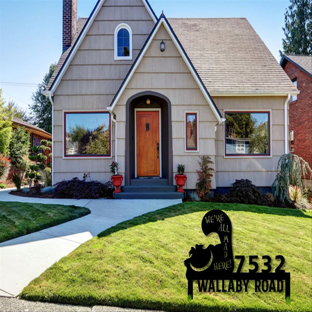 Metal Address Sign, Metal Address Underline Numbers Address Metal Sign Numbers Address Plaque Porch Decor Porch Sign