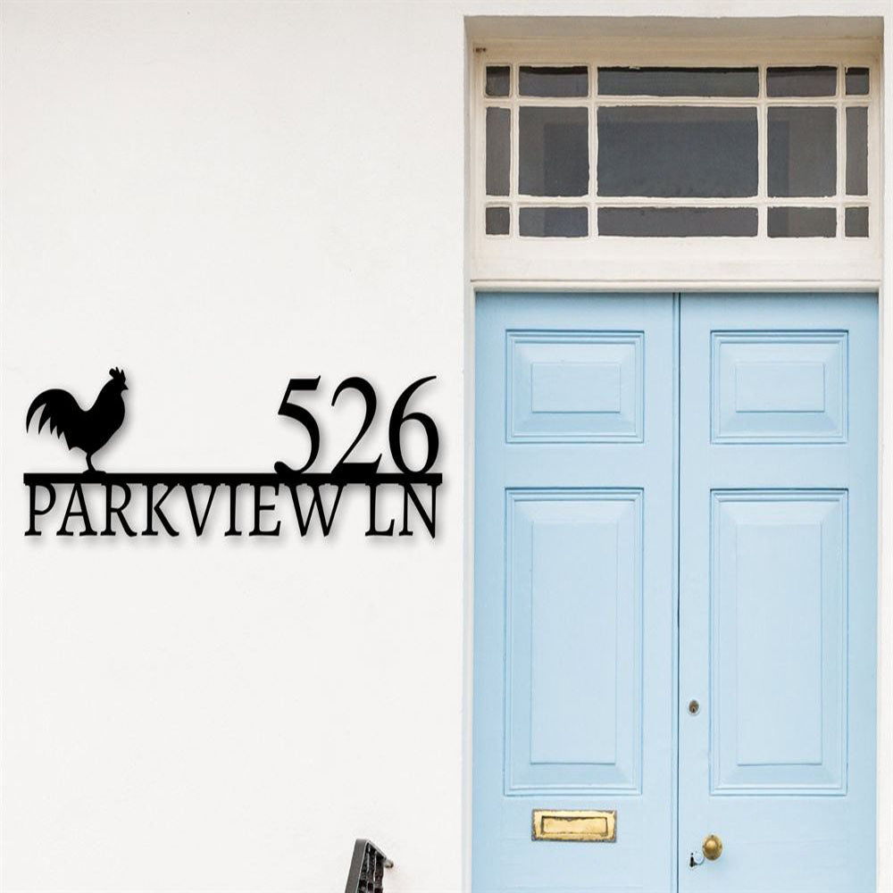 Metal Address Sign, Metal Address Underline Numbers Address Sign House Plaque Metal Address Numbers Address Plaque Porch Decor Porch Sign