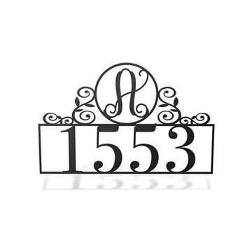 Metal Address Sign, Metal Flourish Address Sign Cut Metal Sign Metal Wall Art Metal House Sign