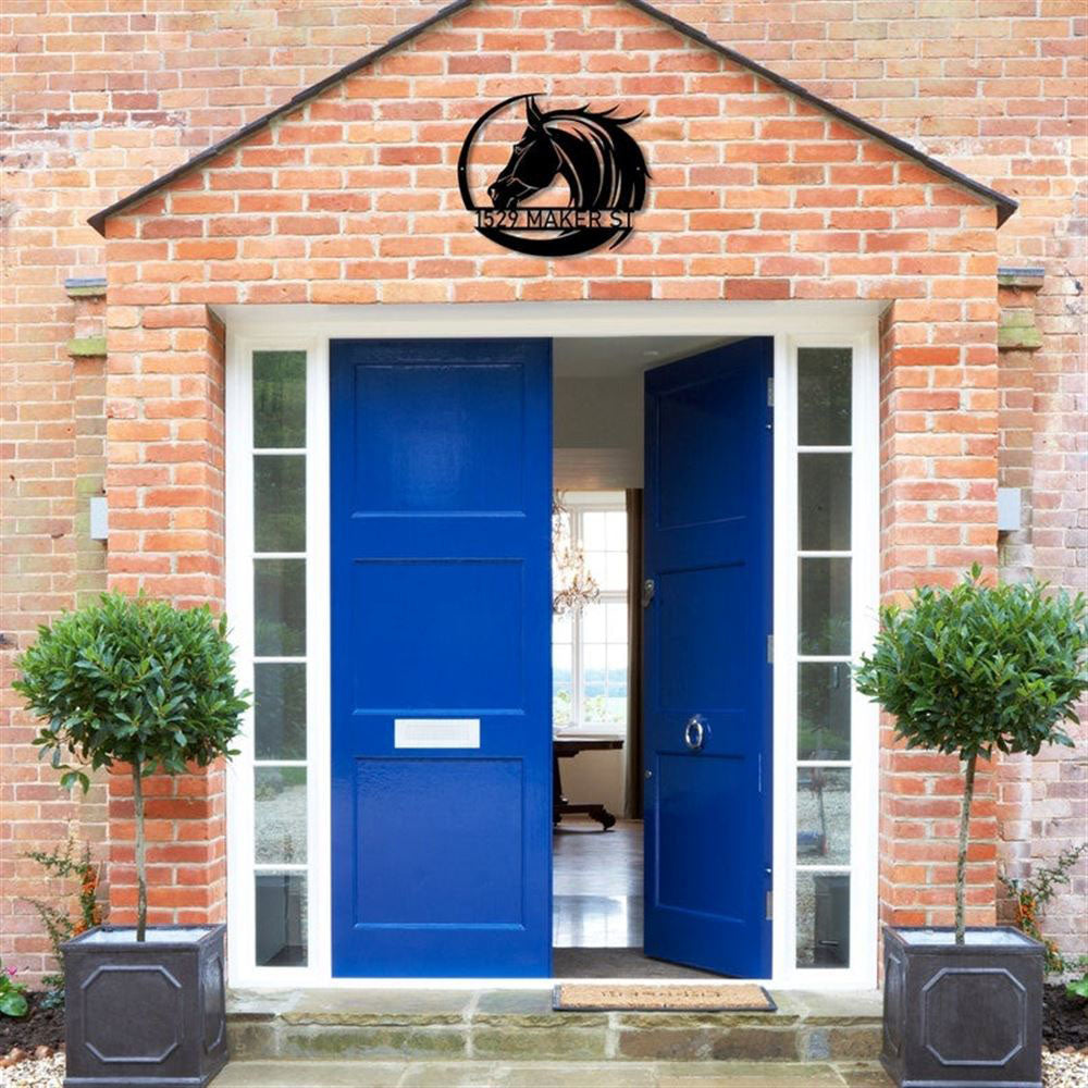 Metal Address Sign, Metal House Numbers Outdoor House Number Address Plaque House Number Sign Rustic Laser Cut Metal Digit Copper Vein