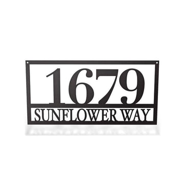 Metal Address Sign, Metal Rectangle Address Sign Cut Metal Sign Metal Wall Art Metal House Sign