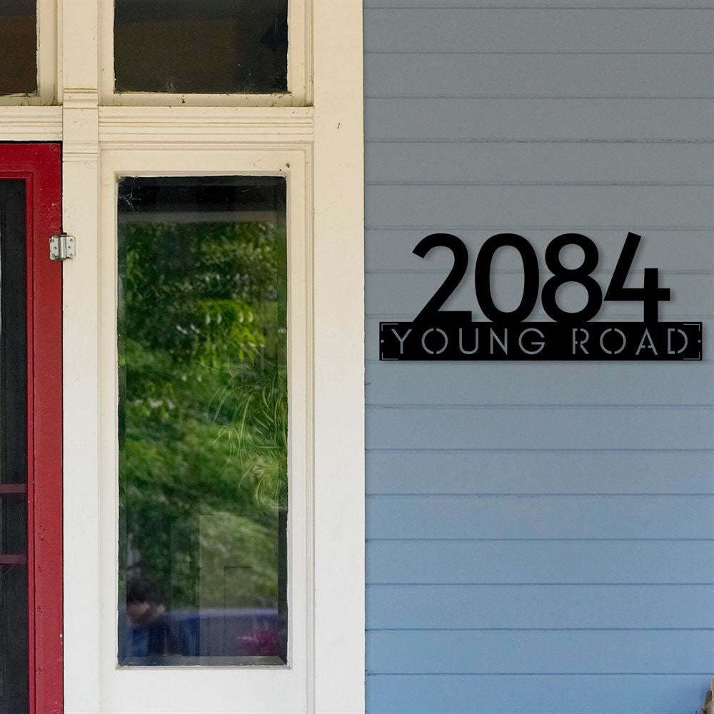 Metal Address Sign, Minimalist Custom Metal Address Plaque Personalized Modern House Number Sign Modern Minimalist Address Metal Sign Metal