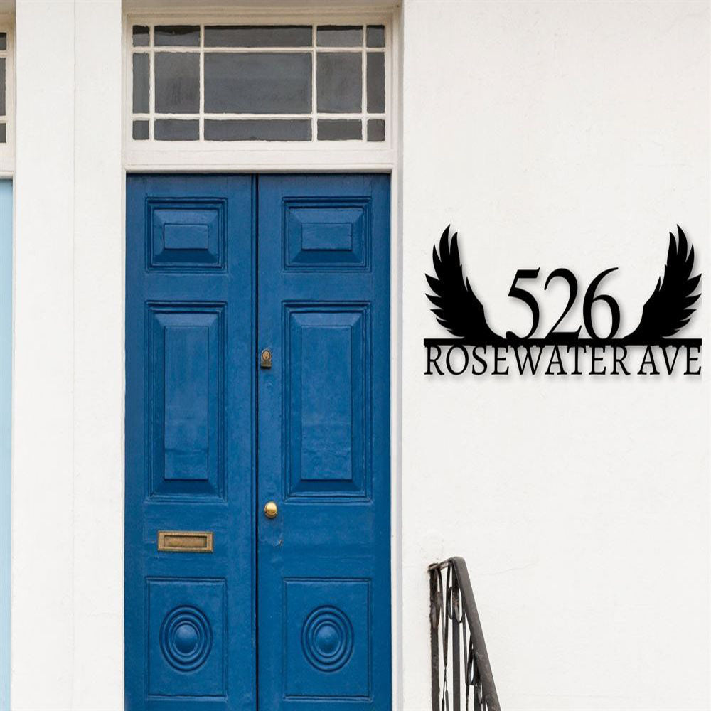 Metal Address Sign, Modern Address Sign Address Plaque Address Numbers Personalized Address Sign House Numbers Street Address Sign Cursive