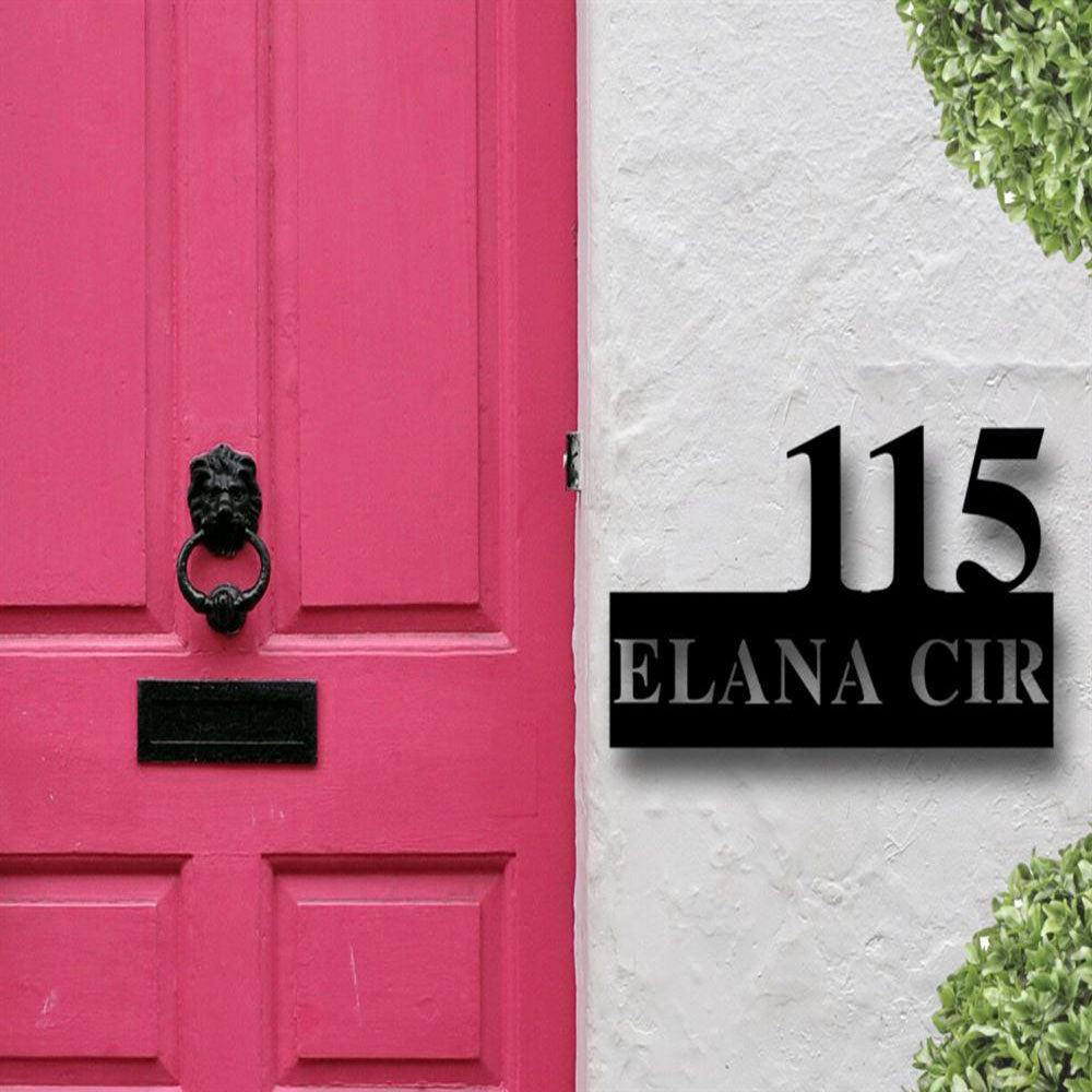 Metal Address Sign, Modern House Numbers Sign Metal House Number Custom Metal Sign Address Sign Contemporary Art Deco Address Plaque