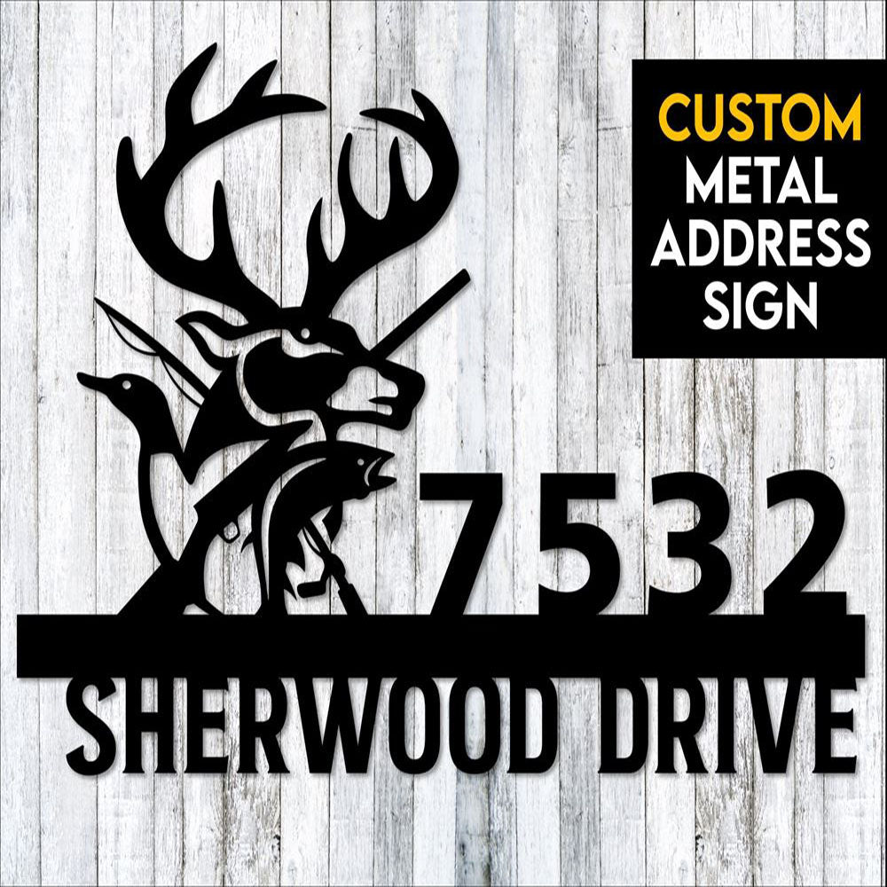 Metal Address Sign, Outdoor House Number Metal Sign Metal Address Sign House Number Sign Address House Numbers Metal Wall Art Outdoor