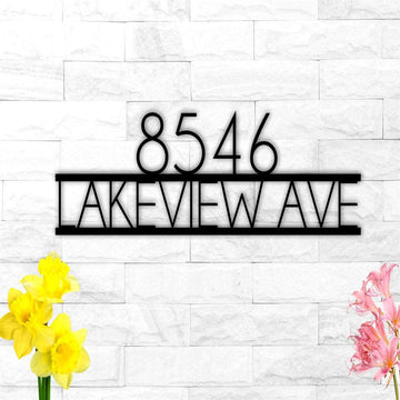 Metal Address Sign, Outdoor House Number Metal Sign With Heron And Cattails, 2 Digit Black Custom Sign Address Sign