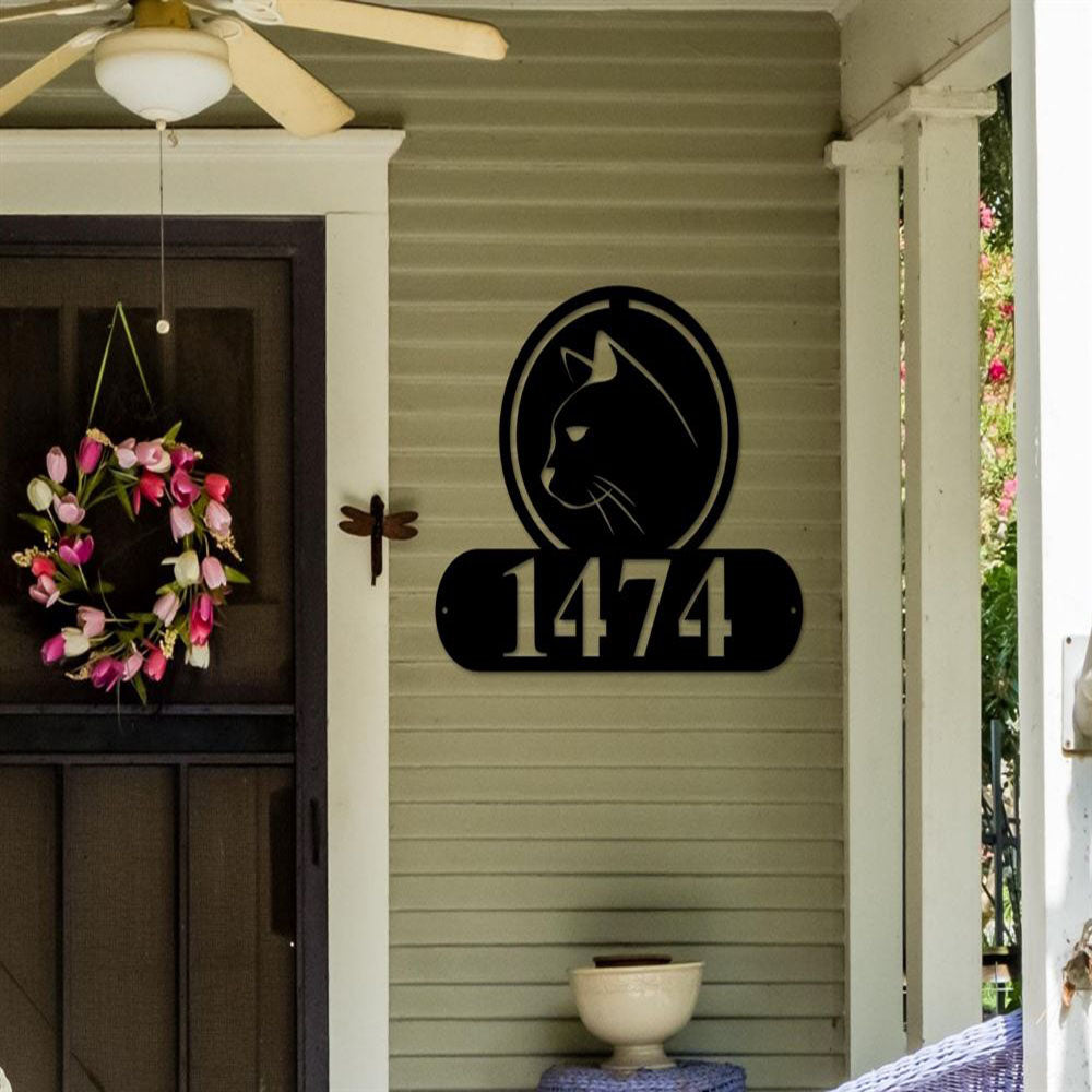 Metal Address Sign, Palm Tree House Number Metal Sign Outdoor Sign House Numbers Address Sign Address Plaque Metal House Number