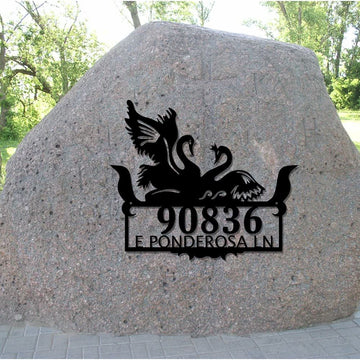 Metal Address Sign, Rustic Metal Address Sign, Wilderness Rustic Sign, Metal House Number Sign, Outdoor, Gift Ideas, Address Plaque,