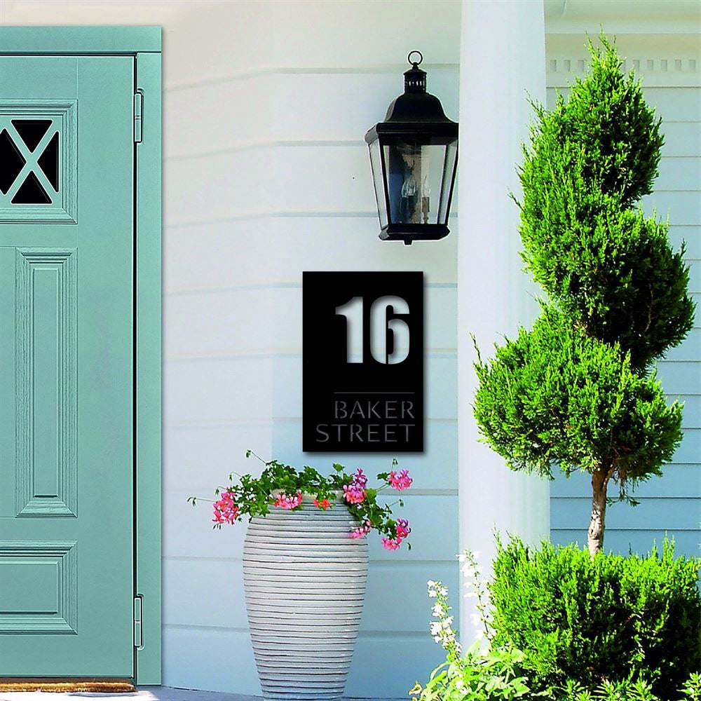 Metal Address Sign, Rustic Metal House Number Metal Sign Custom Sign Pine Tree House Numbers Metal Wall Art Outdoor Sign Address