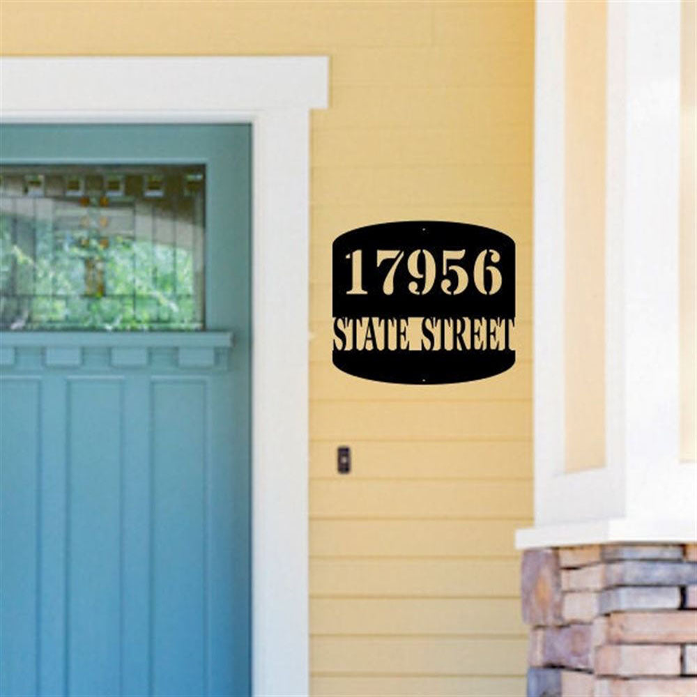 Metal Address Sign, Scroll Address Sign House Number Plaque Door Number Metal House Number Metal Art Address Number Number Sign