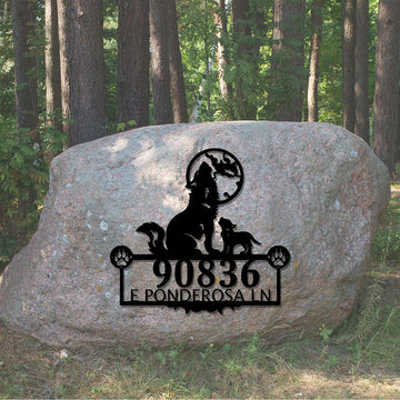 Metal Address Sign, Squirrel Address Sign Squirrel Metal Sign Metal Squirrel Decor Squirrel Address Signs House Number Plaque Address Plaque
