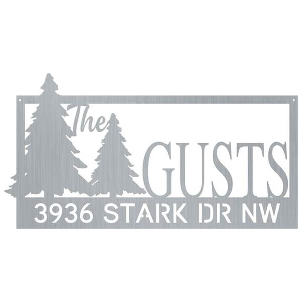 Metal Address Sign, Tree Address Customized Metal Signs Custom Metal Sign Custom Signs Metal Sign