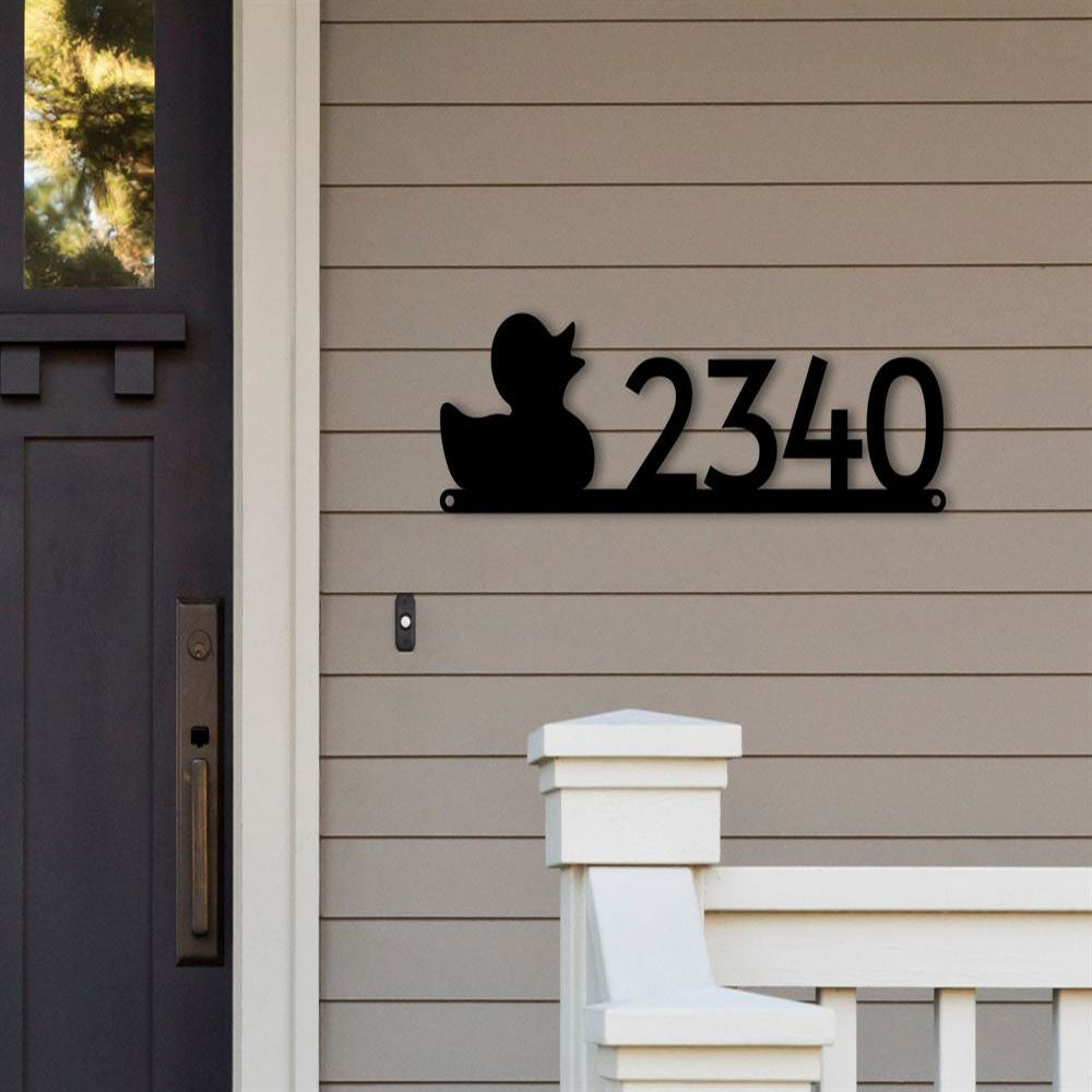 Metal Address Sign, Vertical House Number With Vines Metal Address Plaque Outdoor Metal Wall Art Sign Laser Cut Metal Digit Copper Vein