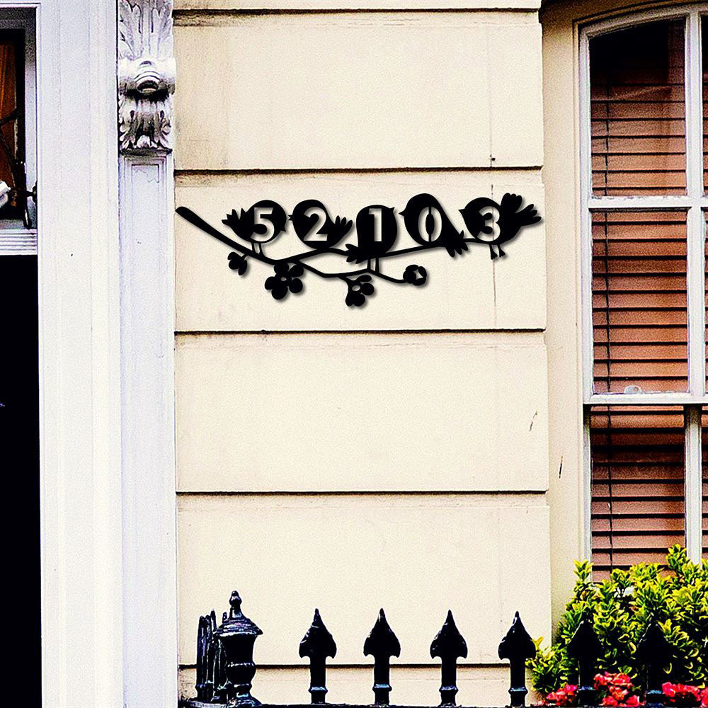 Metal Address Sign, Vertical Outdoor House Number Metal Sign, Digit Black Address Plaque Outdoor Sign Address Sign