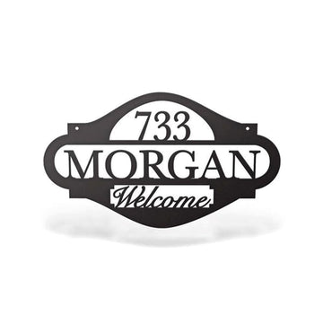 Metal Address Sign, Welcome Address Sign Cut Metal Sign Metal Wall Art Metal House Sign