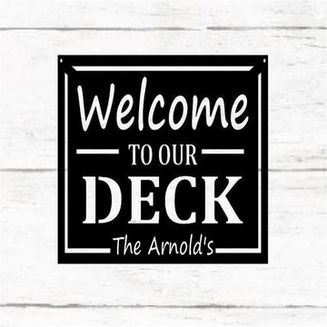 Metal Address Sign, Welcome To Our Patio Metal Sign, Outdoor Metal Sign, Metal Patio Sign, Wall Metal Sign, Home Decor Sign, Anniversary Gift