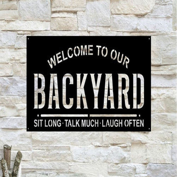 Metal Backyard Sign, Fathers Day Gift, Metal Sign, Backyard Metal Decor Outdoor, Metal Decor Sign, Wall Metal Sign, Home Decor Sign