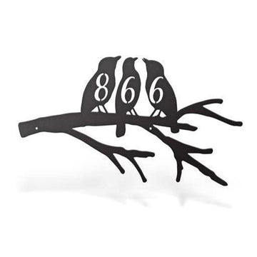 Metal Bird Address Sign, Cut Metal Sign, Metal House Sign, Wall Metal Sign, Home Decor Sign, Anniversary Gift, Wall Decoration Art