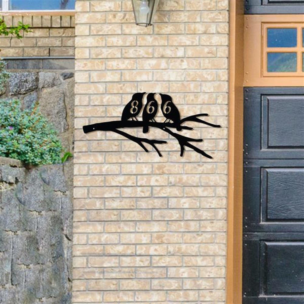 Metal Bird Address Sign, Cut Metal Sign, Metal House Sign, Wall Metal Sign, Home Decor Sign, Anniversary Gift, Wall Decoration Art