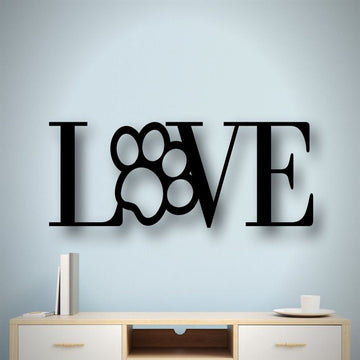 Metal Dog Love Sign, Anniversary Gift, Dog Wall Decor, Dog Wall Art, Home Decor Sign