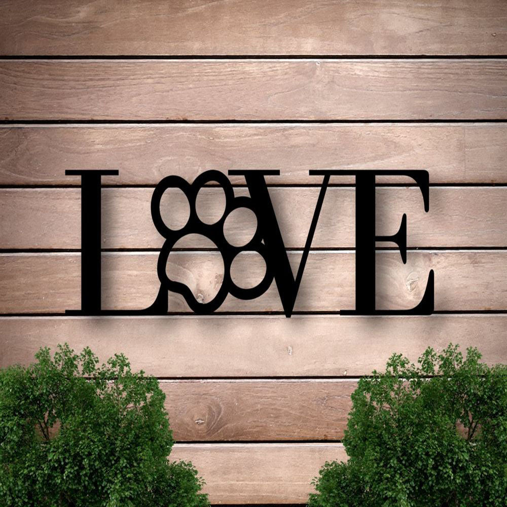 Metal Dog Love Sign, Anniversary Gift, Dog Wall Decor, Dog Wall Art, Home Decor Sign