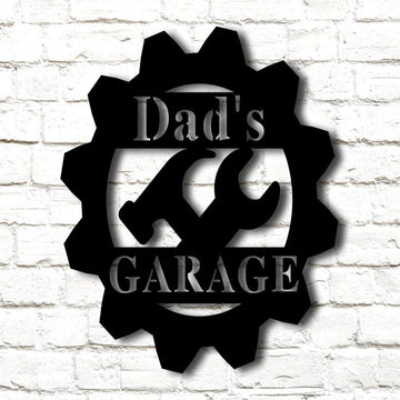 Metal Sign For Garage, Personalized Sign For Dad, Garage Signs For Dad From Son