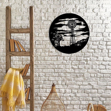 Metal Windmill Wall Decor Windmill Sign, Gift Ideas For Farm Woman, Large Metal Outdoor Signs, Outdoor Metal Sign Frames