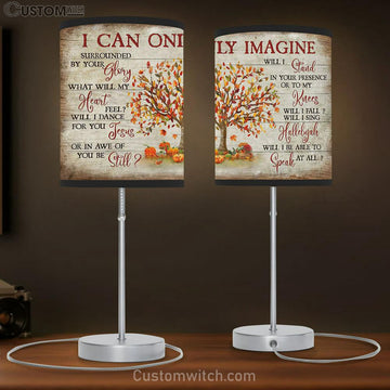Mini Pumpkins I Can Only Imagine Table Lamp Art - Bible Verse Lamp Gift - Christian Bedroom Decor