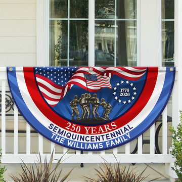 American Flag - USA 250th Anniversary Semiquincentennial Non-Pleated Fan Flag