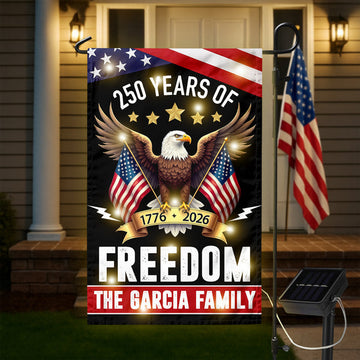 250 Years America Freedom With Eagles LED Garden Flag