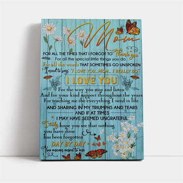 Mom, Thank You For Everything Canvas, Mother&#39;s Day Canvas Art, Gift For Mom, Birthday Gift, Mother&#39;s Day Wall Art