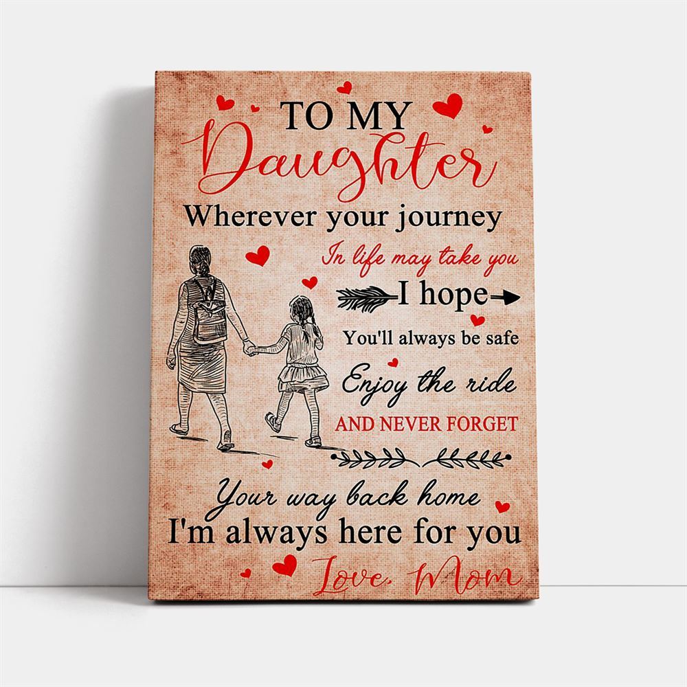 Mom To Daughter - I&#39;M Always Here For You Vertical Canvas, Mother&#39;s Day Canvas Art, Gift For Mom, Birthday Gift, Mother&#39;s Day Wall Art