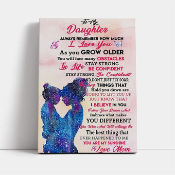 Mom To Daughter - You Are My Sunshine Vertical Canvas, Mother&#39;s Day Canvas Art, Gift For Mom, Birthday Gift, Mother&#39;s Day Wall Art
