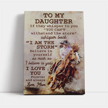 Mom To Daughter Horse Racing Canvas, Mother&#39;s Day Canvas Art, Gift For Mom, Birthday Gift, Mother&#39;s Day Wall Art