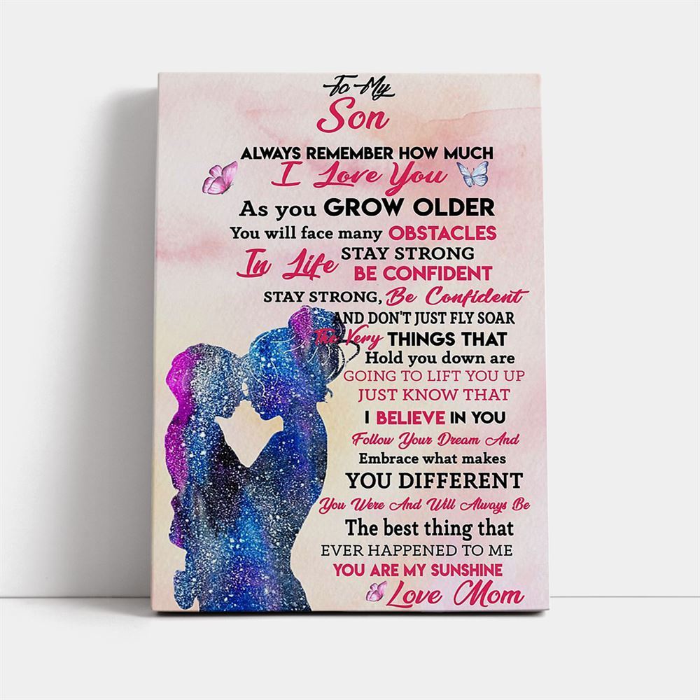 Mom To Son - You Are My Sunshine Vertical Canvas, Mother&#39;s Day Canvas Art, Gift For Mom, Birthday Gift, Mother&#39;s Day Wall Art