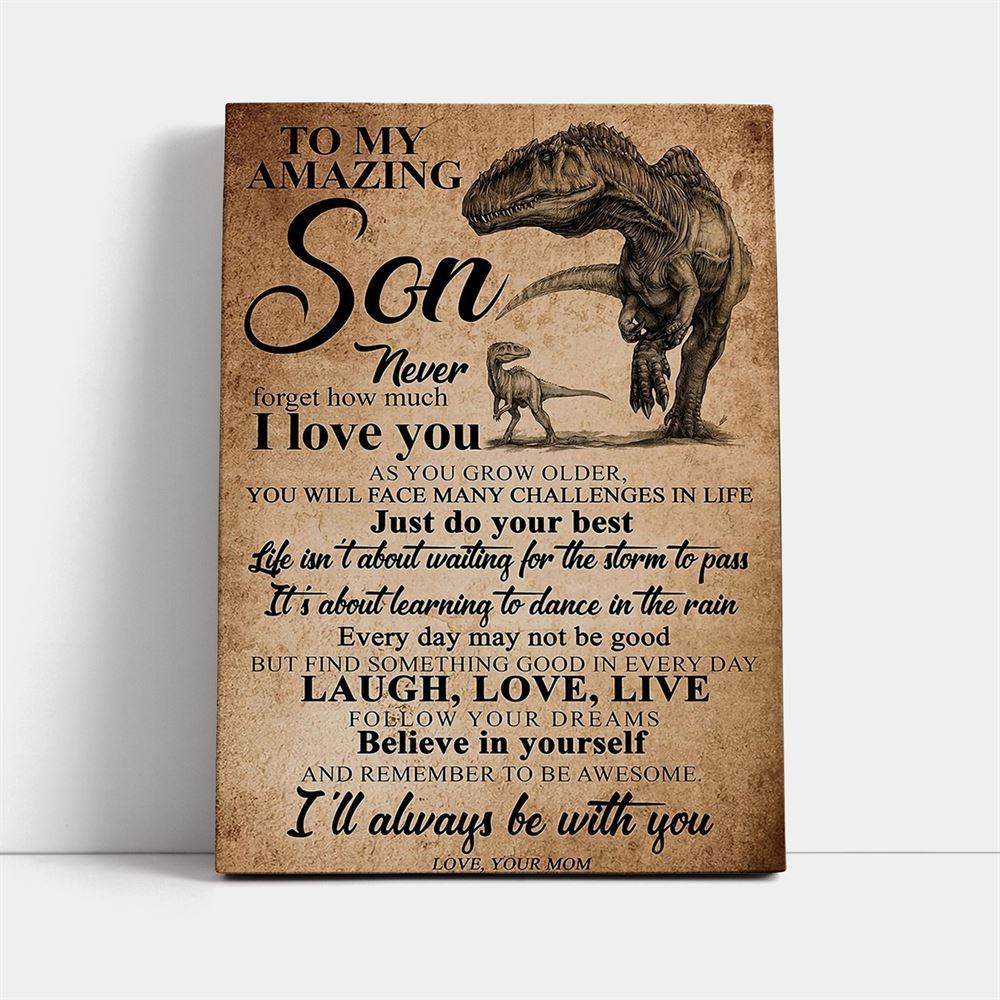 Mom To Son Never Forgot How Much I Love You Canvas, Mother&#39;s Day Canvas Art, Gift For Mom, Birthday Gift, Mother&#39;s Day Wall Art