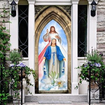 Mother Mary And Jesus Christ Door Cover, Christian Door Decor, Door Christian Church, Christian Door Plaques