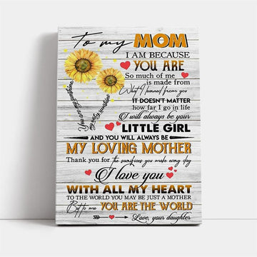 Mother&#39;S Day To My Mom You Are My Sunshine Sunflower Canvas, Mother&#39;s Day Canvas Art, Gift For Mom, Birthday Gift, Mother&#39;s Day Wall Art