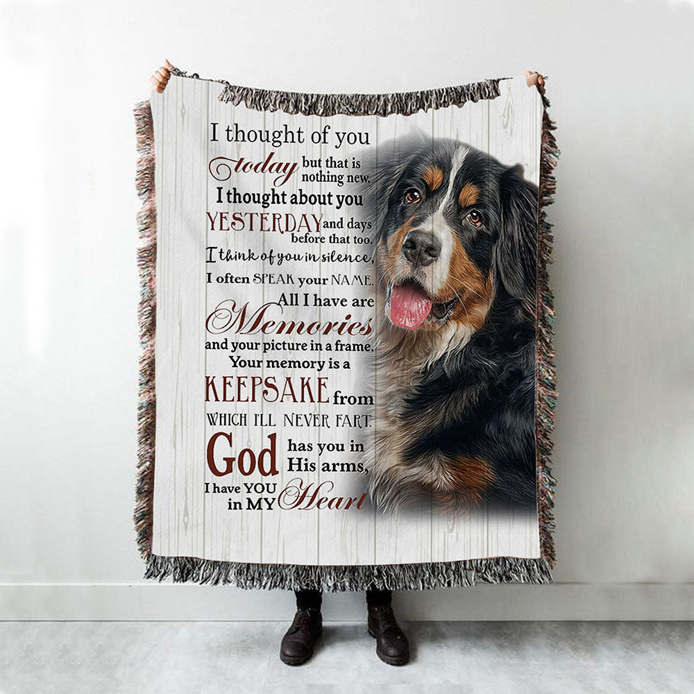 Mountain Dog I Thought Of You Today Woven Throw Blanket - Christian Wall Woven Blanket - Religious Woven Blanket Prints