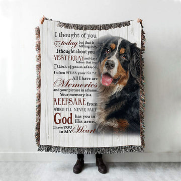 Mountain Dog I Thought Of You Today Woven Throw Blanket - Christian Wall Woven Blanket - Religious Woven Blanket Prints