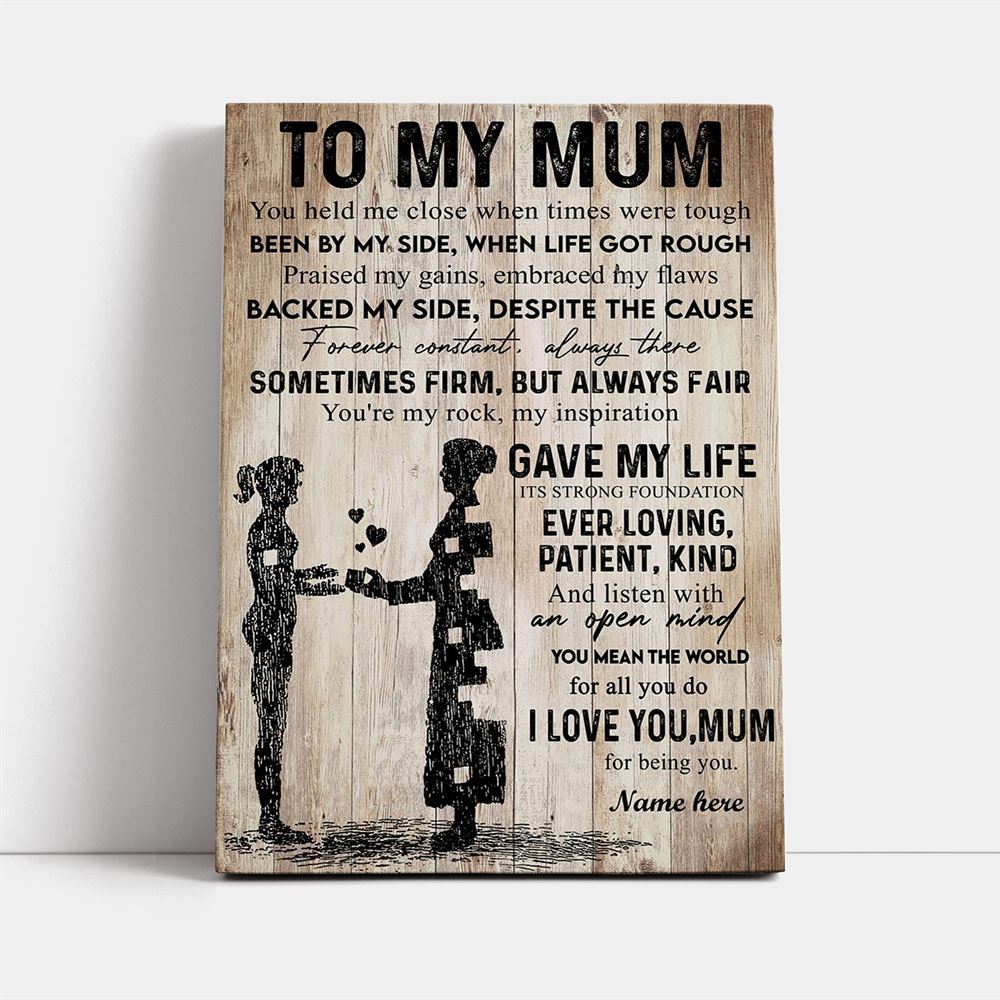 Mum You Held Me Close From Daughter Canvas, Mother&#39;s Day Canvas Art, Gift For Mom, Birthday Gift, Mother&#39;s Day Wall Art