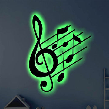 Music LED Metal Art Sign, Light Up Music Note Metal Sign, Anniversary Gift, Home Decor Sign, Outdoor Sign, Wall Hanging Art