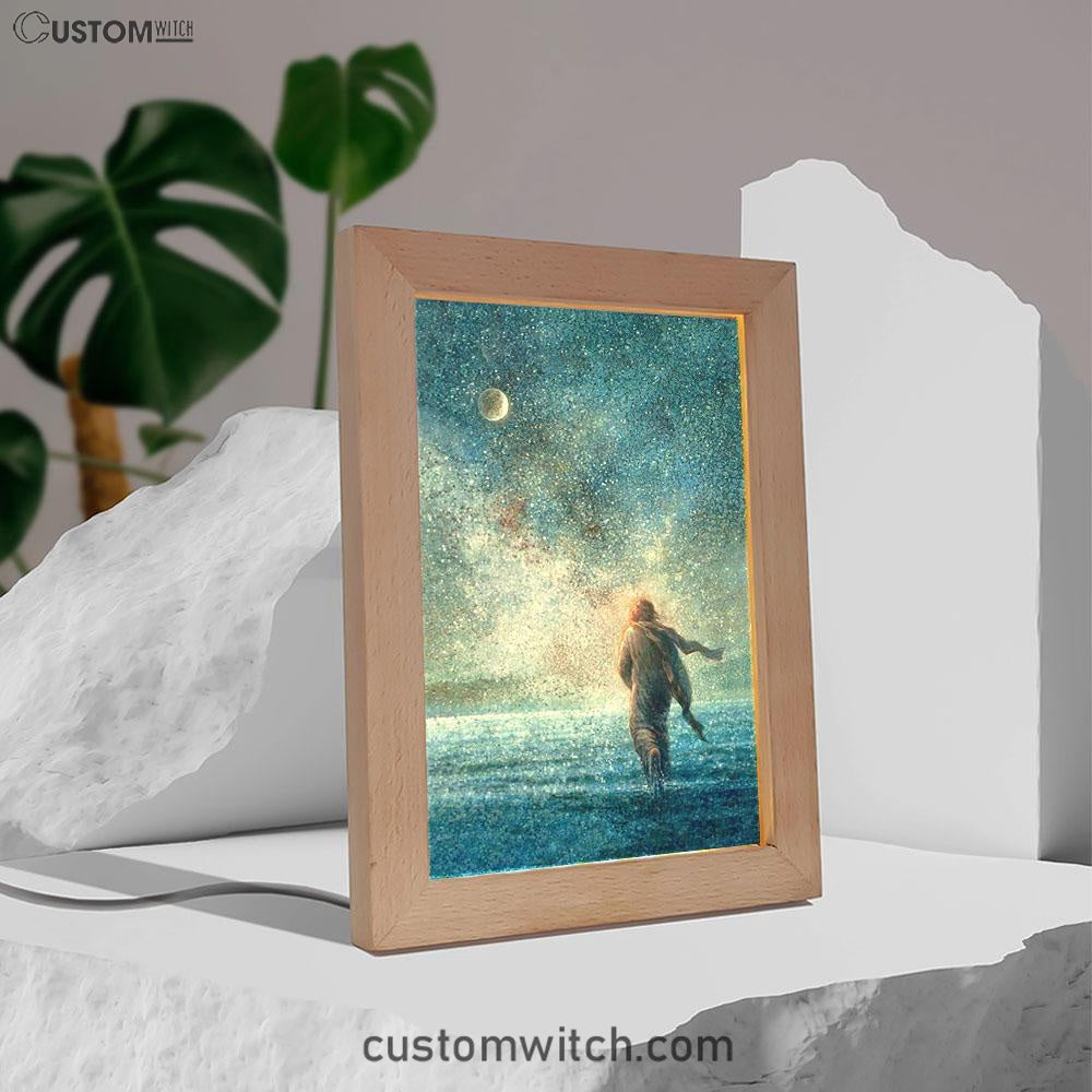 My Father&#39;s Creations Jesus And The Night Frame Lamp Prints - Jesus Christ Frame Lamp Art - Christian Decor